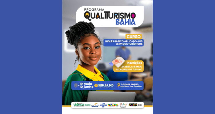 Valença abre inscrições para curso de inglês aplicado aos serviços turísticos