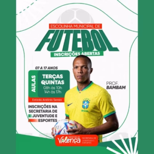 Valença: Escolinha Municipal de Futebol está com inscrições abertas para novos alunos