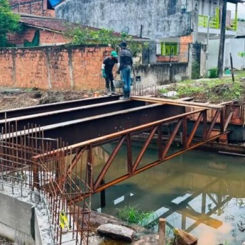 Concretagem marca avanço na construção da Ponte sobre o Canal Estância Azul